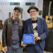 Thomas Ripsam, CEO/President, C.F. Martin & Co. receives the Dealers' Choice Award for 2024 Acoustic Guitar of the Year from MMR publisher Mike Lawson